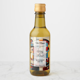 Sticker mit Weinflasche Weinetikett