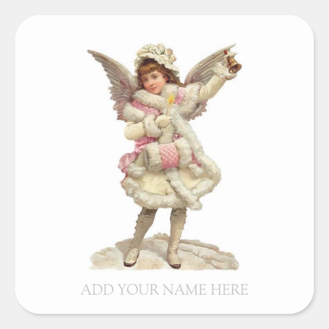STICKER MIT WEINKRISTMAS ANGELN (Vorderseite)