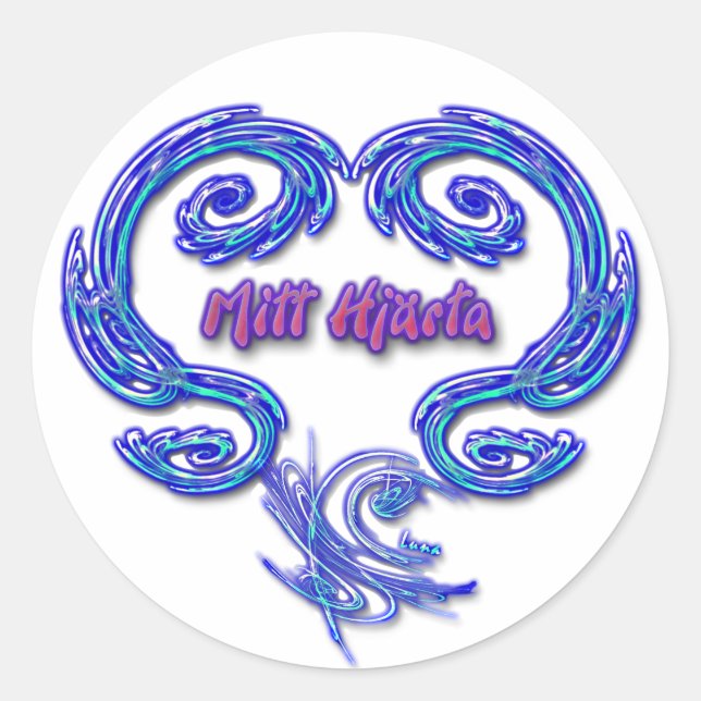 Sticker Mitt Hjarta (suédois - blanc) (Devant)
