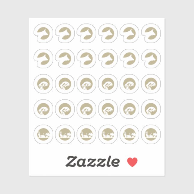 Sticker Mix Beef Fish Vegetarian Meal Choice Wedding (Feuille)