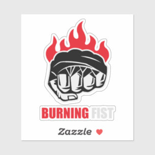 Sticker MMA Fighter Burning Fist