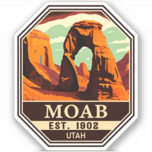 Sticker Moab Utah Vintage Sunset Arches Aventure en plein