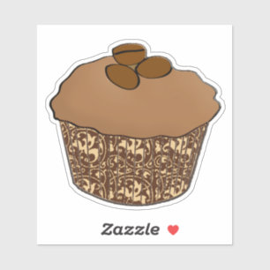 Sticker Mocha / Café Frosted Cupcake, Arrière - plan dente
