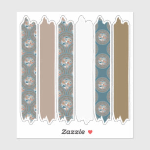 Sticker Mocha et point Turquoise Mandala Motifs bande Wash