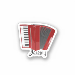 Sticker Modèle d'accordéon rouge, personnaliser