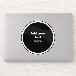 Sticker Modèle de cercle noir avec cadre de cercle blanc,