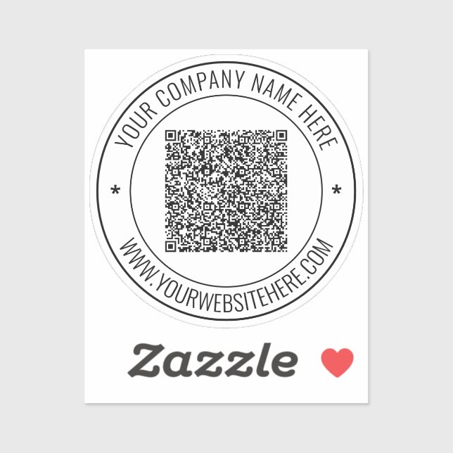 Sticker Modèle de l'autocollant de texte personnalisé QR C (Feuille)