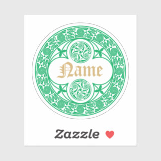 Sticker Modèle de nom personnalisé irlandais celtique