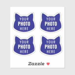 Sticker Modèle de photo de chat personnalisé mignon