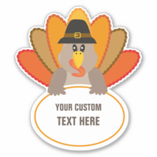 Sticker Modèle de texte personnalisé drôle de Thanksgiving