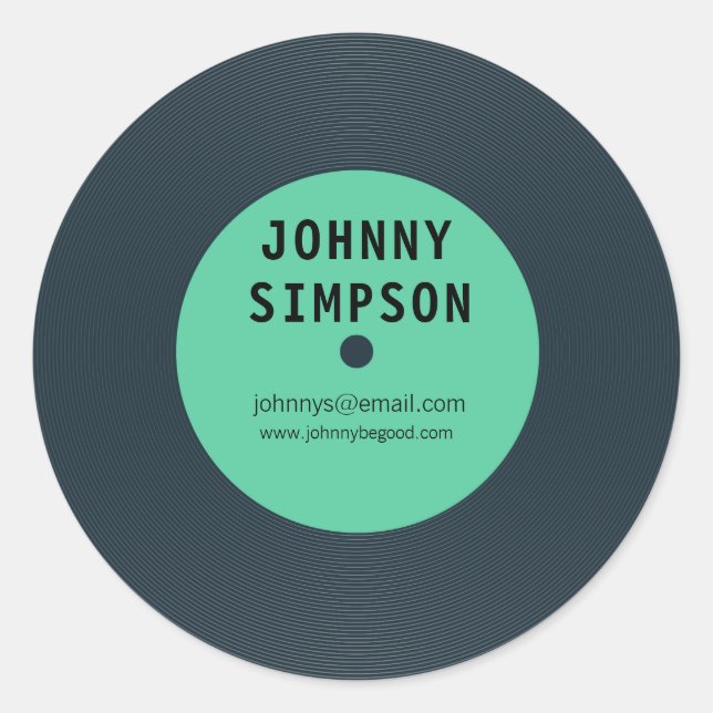 Sticker Modèle de texte pour disque Retro Vinyl LP (Devant)