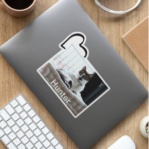 Sticker Modèle photo personnalisé Coeur de chat de chien d