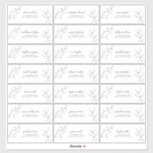 Modern Black White Script Botanique Adresse d'invi