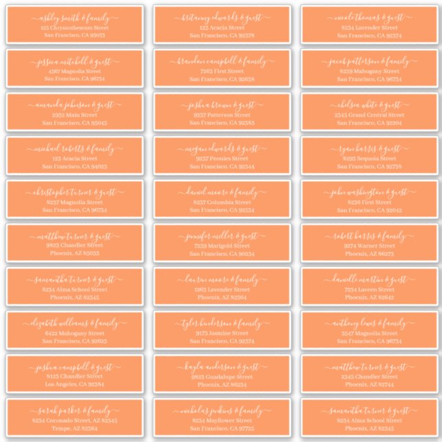 Sticker Modern Chic Script Mariage Nom d'hôte Adresse (Devant)