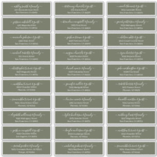Sticker Modern Chic Script Mariage Nom d'hôte Adresse