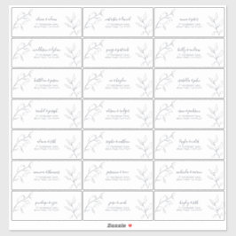 Sticker Modern Navy Bleu Script Botanique Adresse de l'inv