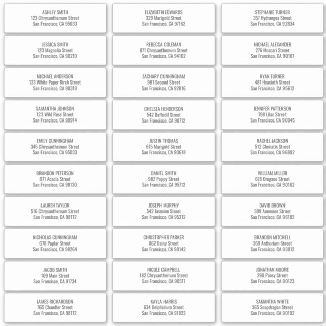 Sticker Modern + Simple Mariage Nom d'hôte Adresse (Devant)