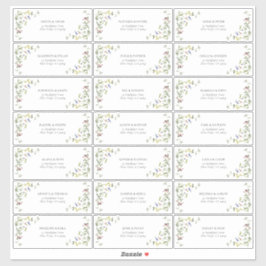 Sticker Modern Summer Fleur sauvage Mariage Adresse d'invi
