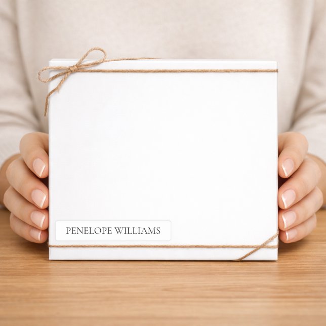 Sticker Modern Transparent Business Label – Custom Text (Créateur téléchargé)