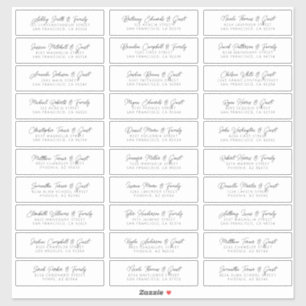 Sticker Moderne Elegant Chic Mariage Nom d'hôte Adresse