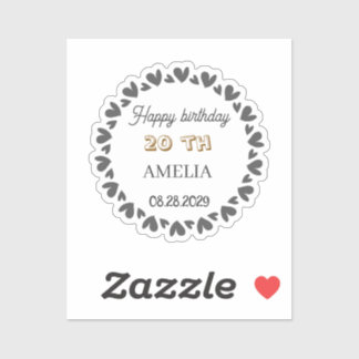 Sticker Moderne Fleur Anniversaire | Conception de fleurs 