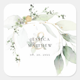 Sticker moderne Green & Gold Eucalyptus