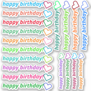 Sticker Moderne "joyeux anniversaire !" + Forme du contour