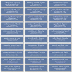 Sticker Moderne Simple Chic Mariage Nom d'hôte Adresse