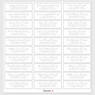 Sticker Moderne Simple Chic Mariage Nom d'hôte Adresse