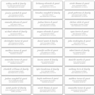 Sticker Moderne Simple Chic Mariage Nom d'hôte Adresse