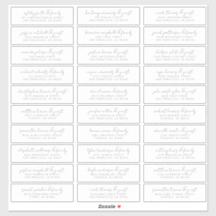 Sticker Moderne Simple Chic Mariage Nom d'hôte Adresse