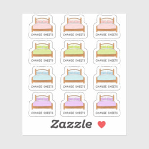 Sticker Modifier les feuilles Nettoyage des lits Rappel mé