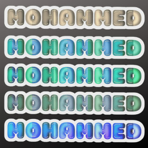 Sticker Mohammed nom de bébé kawaii 3d enfants optiques