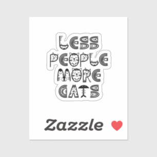 Sticker Moins de gens  plus de chats 