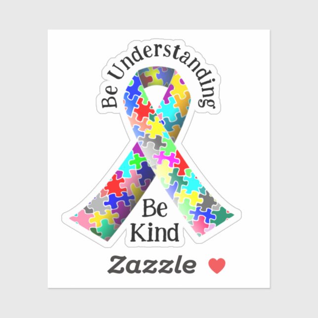 Sticker Mois de la Sensibilisation sur l'autisme Be Kind (Feuille)