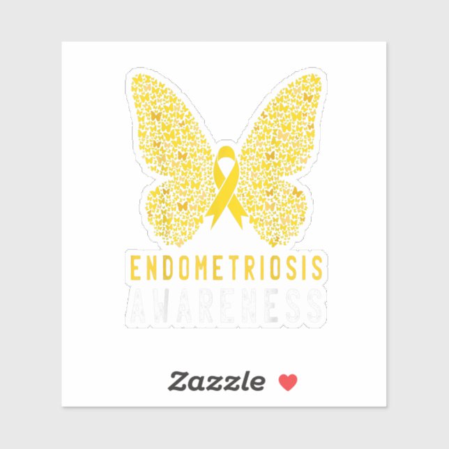 Sticker Mois de sensibilisation à l'endométriose papillon (Feuille)