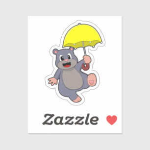 Sticker Mole avec parapluie