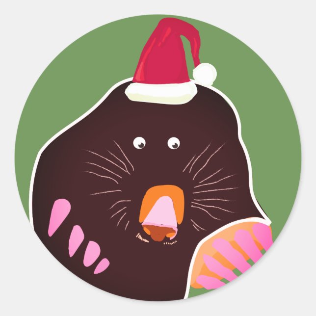 Sticker mole Cristmas mignon (Devant)