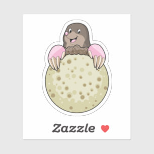 Sticker Mole with Moon