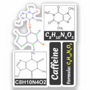 Sticker Molécule de caféine (chimie café) Éducation