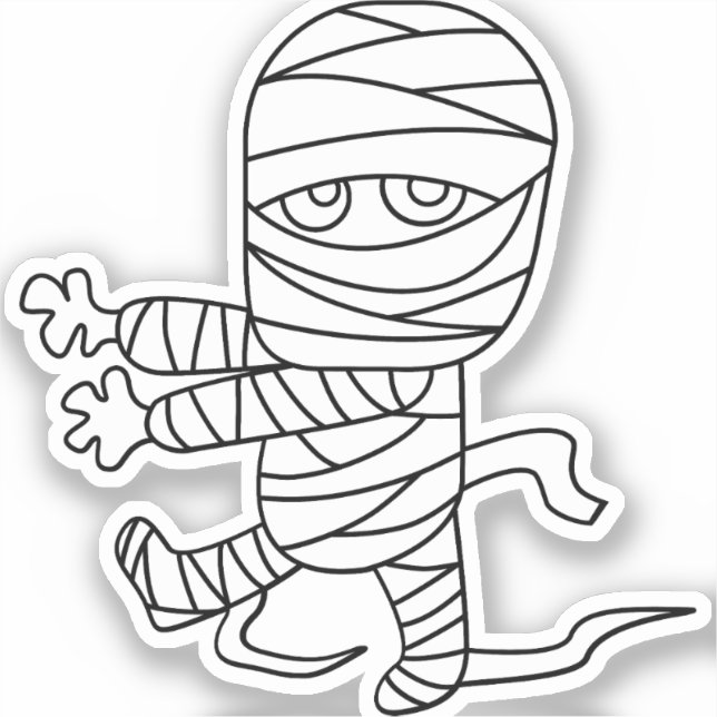 Sticker momie éffrayante d'Halloween (Recto)