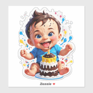 Sticker Mon 1er Cake Smash – Doux désordre, grands sourire