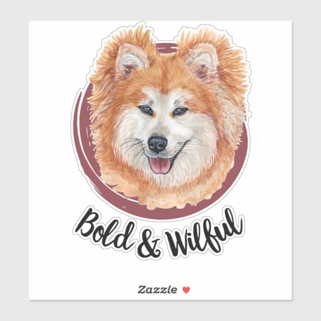 Sticker Mon Akita...Audacieux et désireux (Feuille)