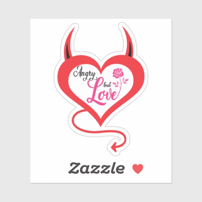 Sticker Mon amour en colère (Feuille)