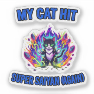 Sticker Mon chat devient Super Saiyan (encore)
