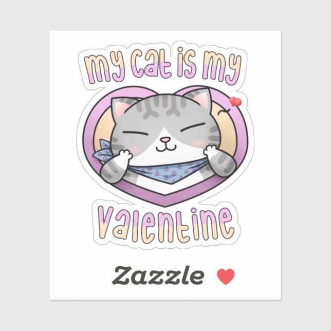 Sticker Mon chat est mon chat Valentine Tuxedo (Feuille)