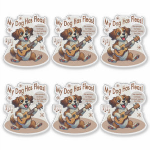 Sticker Mon Chien A Fleas Ukulele Tuning Chanson