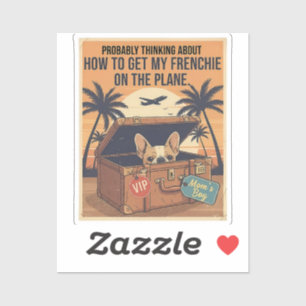 Sticker Mon Frenchie Vient Avec Moi Drôle Voyage Français 