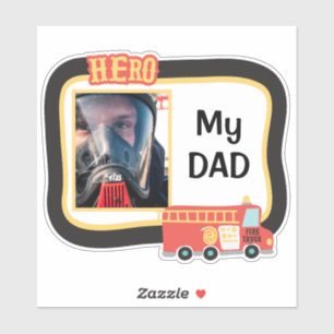 Sticker Mon père pompier Hero Contour Modèle photo