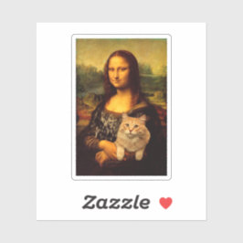 Sticker Mona Lisa avec un chat (fourrure de chat) Amateurs